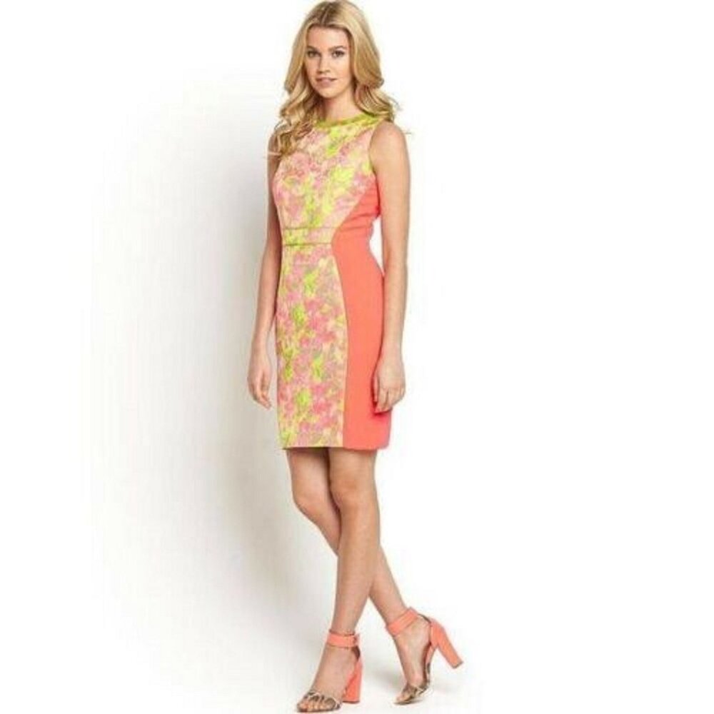 Ted Baker London Abenony Floral Jacquard Evening Evening Sheath Dress Size 2